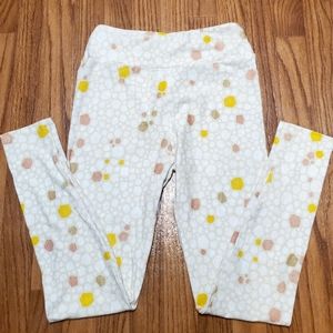 LULAROE CREAM COLOR BLOCK LEGGINGS - ONE SIZE FITS ALL